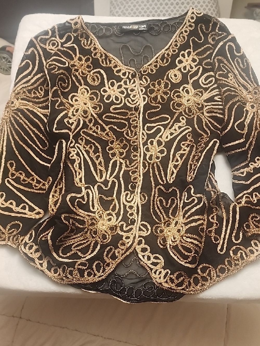 Black Jacket with Gold Embellishment